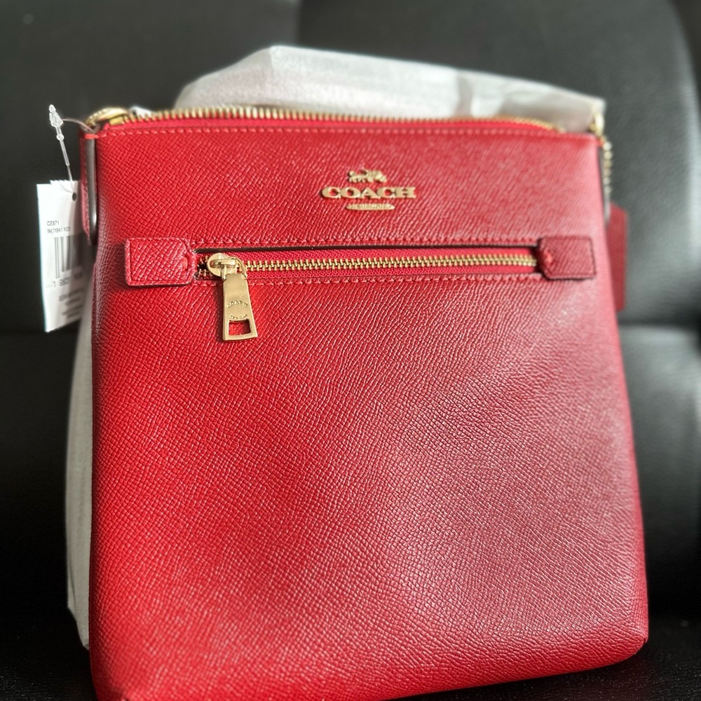 Red Leather Coach Crossbody